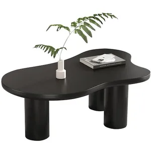 MERAX Table basse en forme de nuage irrégulier en mdf avec 3 pieds cyl... pas cher