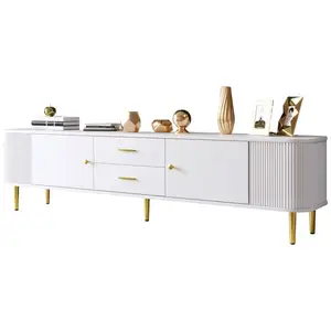 MERAX Meuble tv blanc 170 cm mdf meuble tv blanc pas cher