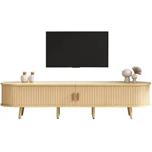 MERAX Meuble tv bois clair 175 cm mdf meuble tv bois clair pas cher