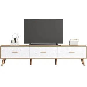 MERAX Meuble tv,banc tv bas à poser 150cm en panneaux de particules av... pas cher