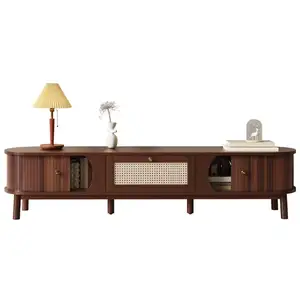 MERAX Meuble tv naturel 170 cm panneau de particules meuble tv naturel pas cher