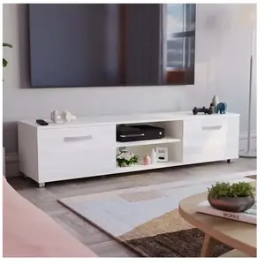 Cosmo Meuble TV Moderne Haut Brillant 2 Portes Meuble H 38 x L 160 x P... pas cher