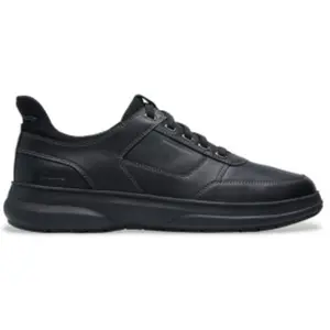 CLARKS Mixte Mullan Easy Shoes, Black Leather, 46 EU pas cher