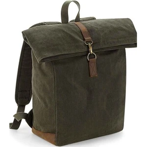 Quadra Heritage Leather Trim Backpack One Size olive pas cher