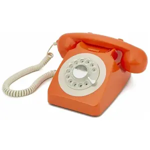 Téléphone fixe rétro orange 746 Rotary - GPO Retro pas cher