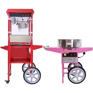 KuKoo Machine à barbe à papa et machine à pop-corn avec chariots pas cher