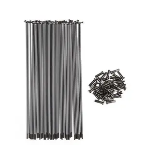 Comparateur de prix : Bsd Rayons en Acier Inoxydable 194 mm Noirs - Pack de 40 avec Nipples