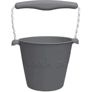 scrunch Seau de plage - flexible - gris -Vendu parnature-et-decouvertes