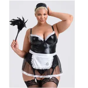 Lovehoney Lingerie Costume Soubrette Fantasy Wetlook 4 Pièces GT
