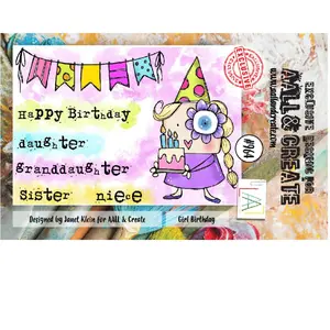 AALL & CREATE Tampon transparent #964 Girl BirthdayVendu parscrapmalin