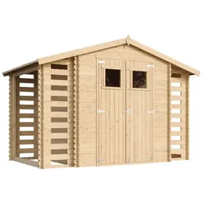 Abri de jardin en bois avec à bûches / rangement 5,47 m² - Cabane de j...