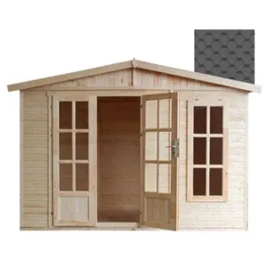 Comparateur de prix : Abri de jardin en bois 6 m2 - avec des bardeaux bitumineux - TIMBELA M334FB+H334FBBLACK