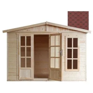 Abri de jardin en bois 6 m2 - avec des bardeaux bitumineux - TIMBELA M334FB+H334FBRED pas cher