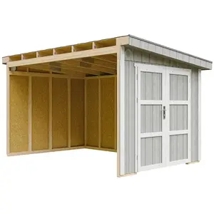 Comparateur de prix : Abri de Jardin Qualité Premium 8,68 m² - H231x248x412 cm - Sans plancher e  paroi latérale - Timbela M939B-TUNDRA GREY
