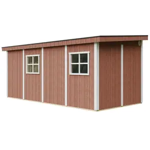 TIMBELA Abri de jardin qualité premium 11,47 m² - h231x248x530 cm - rouge pas cher