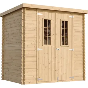 Abri de jardin en bois AVEC SOL TRAITÉ - TIMBELA M311C+M311G - l204xL1... pas cher