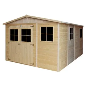 Abri de jardin en bois 12 m² TIMBELA - Pin / épicéa - Ep.17mm - Planch...