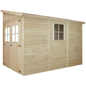 Comparateur de prix : Abri de jardin en bois 6,02 m² TIMBELA - Pin / épicéa - 202 x 298 cm -...