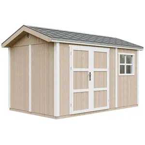 TIMBELA Abri de Jardin Qualité Premium 8,68 m² - H252x250x412 cm - Constructio... pas cher