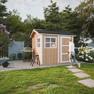 Abri de jardin qualité premium 5,9 m² - H252x250x294 cm - Timbela M913 pas cher