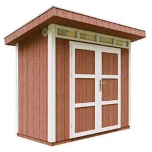 TIMBELA Abri de jardin qualité premium 3m² l161xl294xh239 cm - rouge pas cher