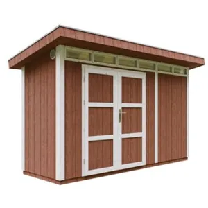 TIMBELA Abri de jardin qualité premium 4m²l161xl412xh239 cm - rouge pas cher