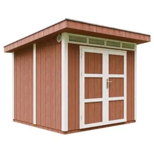 TIMBELA Abri de jardin qualité premium 6m² l294xl279xh237 cm - rouge pas cher