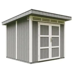 TIMBELA Abri de jardin qualité premium 6m² l294xl279xh237 cm - gris foncé