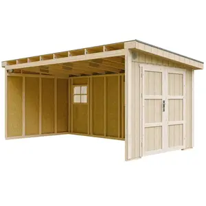 TIMBELA Abri de jardin qualité premium 11,47 m² - h231x248x530 cm - beige pas cher