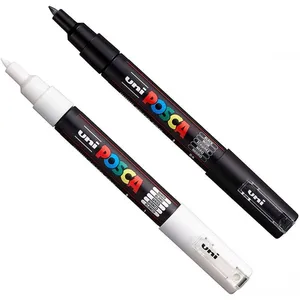 Comparateur de prix : Posca Lot de 2 marqueurs PC-1MC noir et blanc pointe extra-fine conique