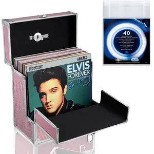 Retro Musique KXRM 03 RG mallette pour vinyles avec pochette - rose do...Vendu parbax-music