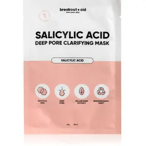 breakout + aid Salicylic Acid Deep Pore Clarifying Mask masque tissu à...Vendu parnotino