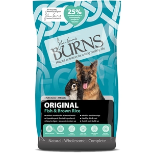 12kg Burns Original poisson, riz brun - Croquettes pour chien pas cher