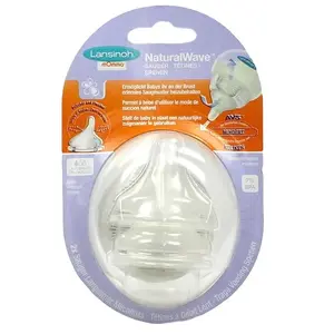 LANSINOH Naturalwave Tétines spécial allaitement x2 taille s débit lent pas cher