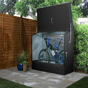 TRIMETALS Abri à vélos en métal 1750L anthracite + kit d'ancrage - Bicycle Store pas cher