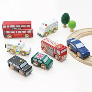 Le Toy Van Set de 7 véhicules en bois 'Londonien' - PAPO - Les Véhicules Londoniens - Enfant 3+ ans