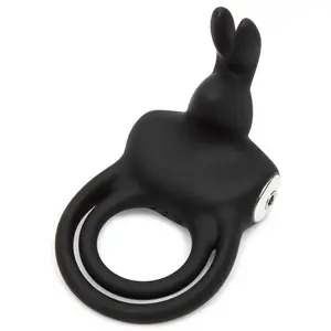 Happy Rabbit Anneau Vibrant Rechargeable Noir 1pc