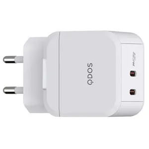 Chargeur QDOS PowerCube Double USB Type C 45W Blanc pas cher