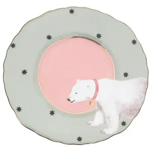 Lot de 6 Assiettes plates Carnival - 22cm - Ours polaire Yvonne Ellen pas cher