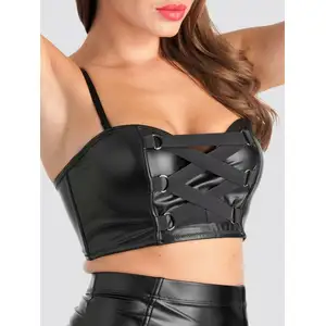 Soutien-gorge top effet cuir Fierce L pas cher