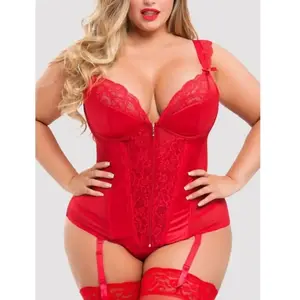 Guêpière push-up Treasure Me rouge 3X/4X