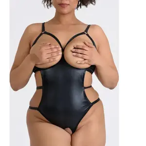 Lovehoney Lingerie Body Ouvert Fierce Wetlook Noir GT