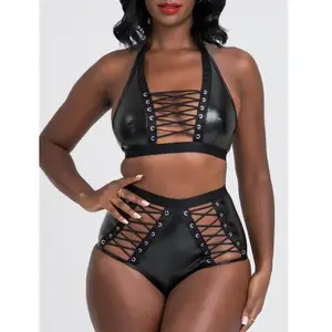 Ensemble à lacets effet cuir Fierce 2 pièces M
