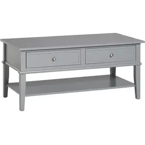 Dorel Home Table basse avec 2 tiroirs en mélaminé gris pas cher