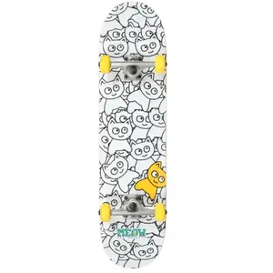 Comparateur de prix : Skateboard Complet Meow Sticker Pile (8" - Blanc)