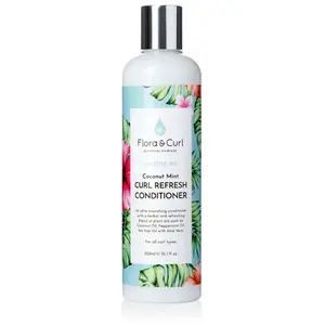 Flora & Curl Après-shampoing rafraîchissant - Coco & menthe - Cheveux bouclés - 300 ml pas cher