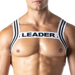 LEADER Harnais élastique LOADED Blanc-Noir L pas cher