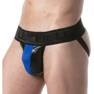 LEADER Jockstrap BRUT Noir-Bleu S pas cher