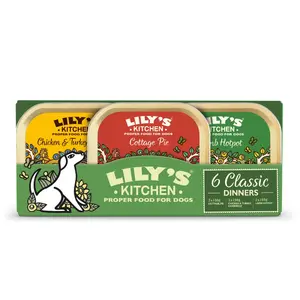 Comparateur de prix : 6 x 150 g Classic Dinners Lily’s Kitchen, nourriture humide pour chien