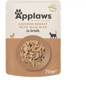 12x70g Sélection poulet, riz sauvage Applaws - Nourriture pour Chat pas cher